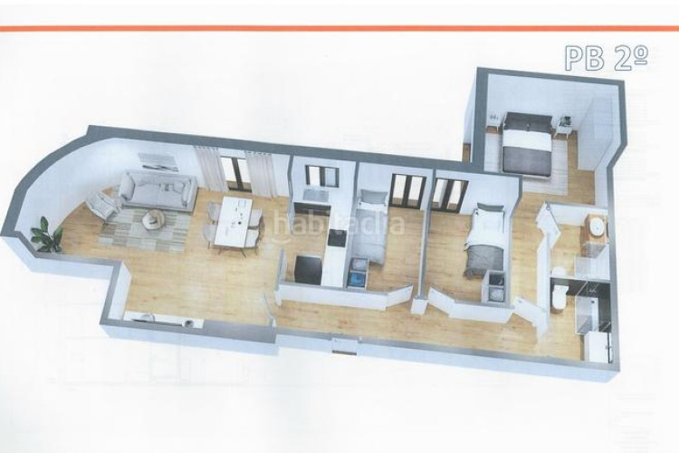 Piso planta baja de obra nueva con patio de 53 m2 junto rambla del pare alegre en Terrassa