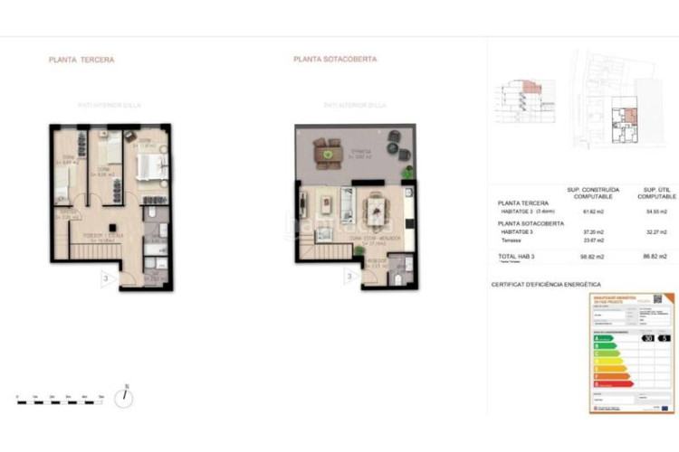 Dúplex  duplex de 3 habitaciones y terraza obra nueva en Terrassa